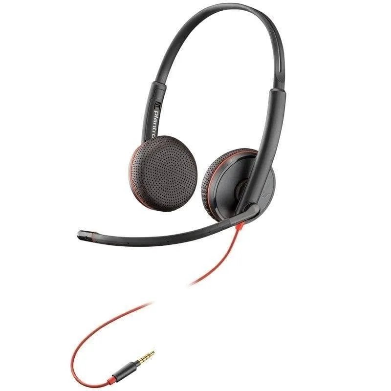 Cuffie Poly Blackwire C3225 con cavo microfono flessibile ufficio call center nero - immagine 1