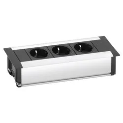 Multipresa da mobile da incasso a scomparsa 3P 10/16A FRAMEDOCK Silver e Nero 159610000900 - immagine 1
