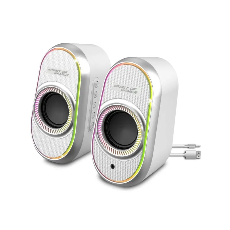 Altoparlanti Bluetooth Spirit of Gamer FANATIC 500 ARTIC 2.0 wireless/cablati da 3 W con retroilluminazione bianca - immagine 1