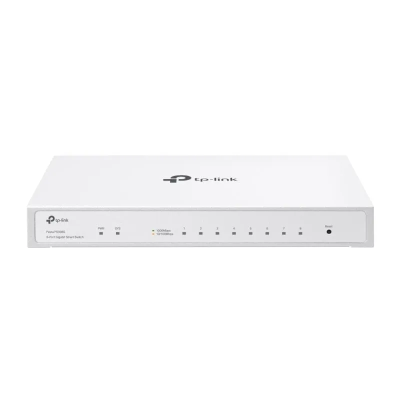 Switch Intel Gigabit a 8 porte TP-Link, gestito, PoE, senza ventola, bianco - immagine 1