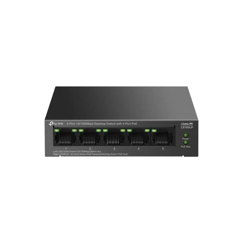 Switch PoE Fast Ethernet a 5 porte TP-Link LiteWave LS105P per montaggio a parete - immagine 1