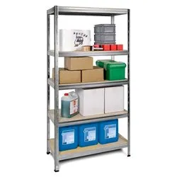 Scaffale kit 5 ripiani ad incastro (90x45x180cm) EUROSTOCK Zincato E600Z175 - immagine 1