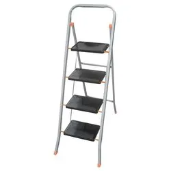 Scaletta acciaio ( 4 Gradini ) TINTO Grigio e Nero T4 - immagine 1