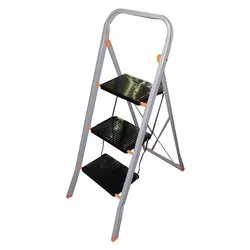 Scaletta acciaio ( 3 Gradini ) TINTO Grigio e Nero T3 - immagine 1