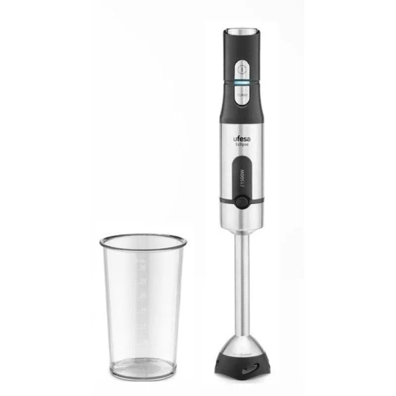 Frullatore a immersione Ufesa 1500W Acciaio inossidabile 0.8L Turbo 4 lame Nero - immagine 1