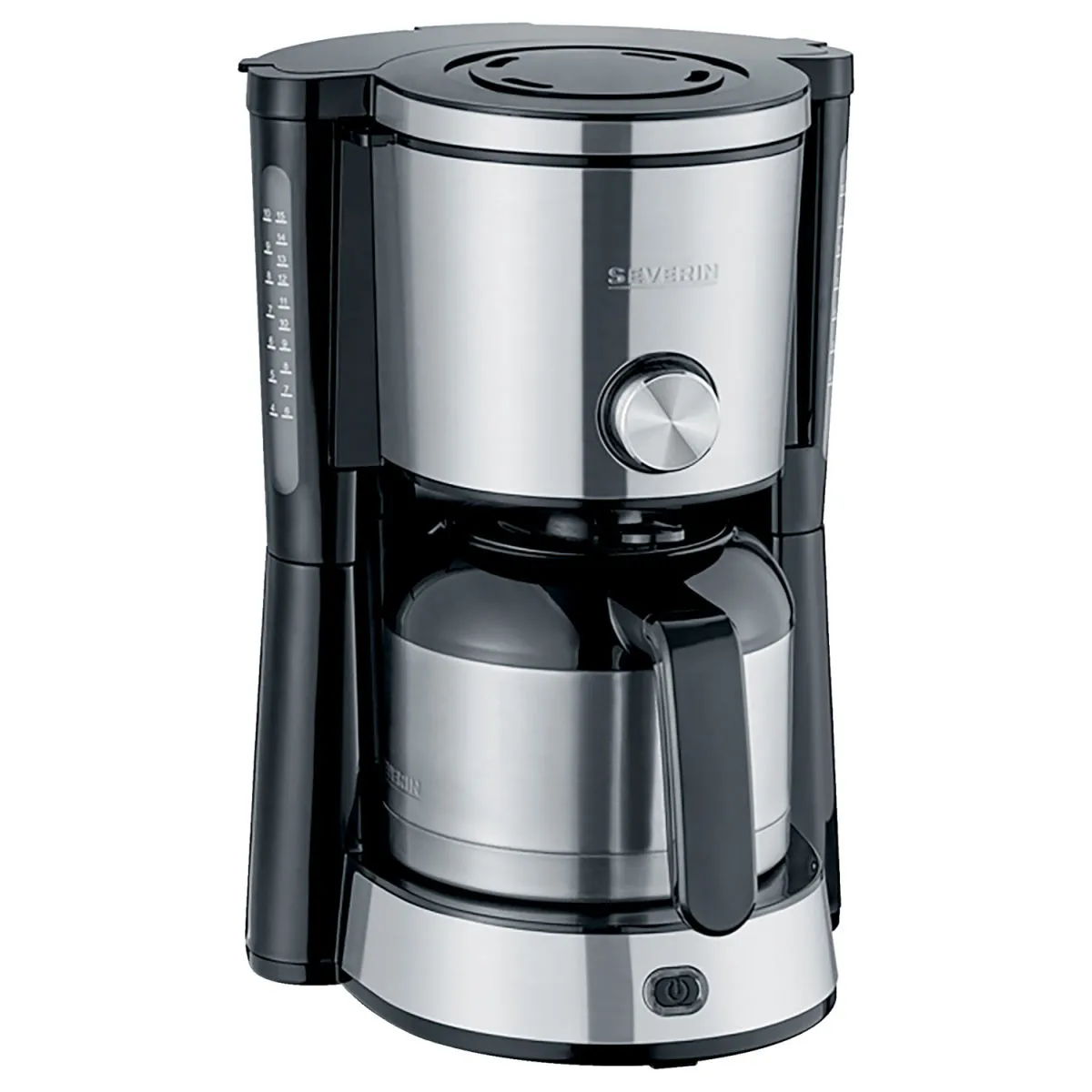 Severin Macchina da caffè KA 4845 con caraffa termica in acciaio inox; 1000 ml, 30x33.8x23.5 cm (LxHxP); nero/argento - immagine 1