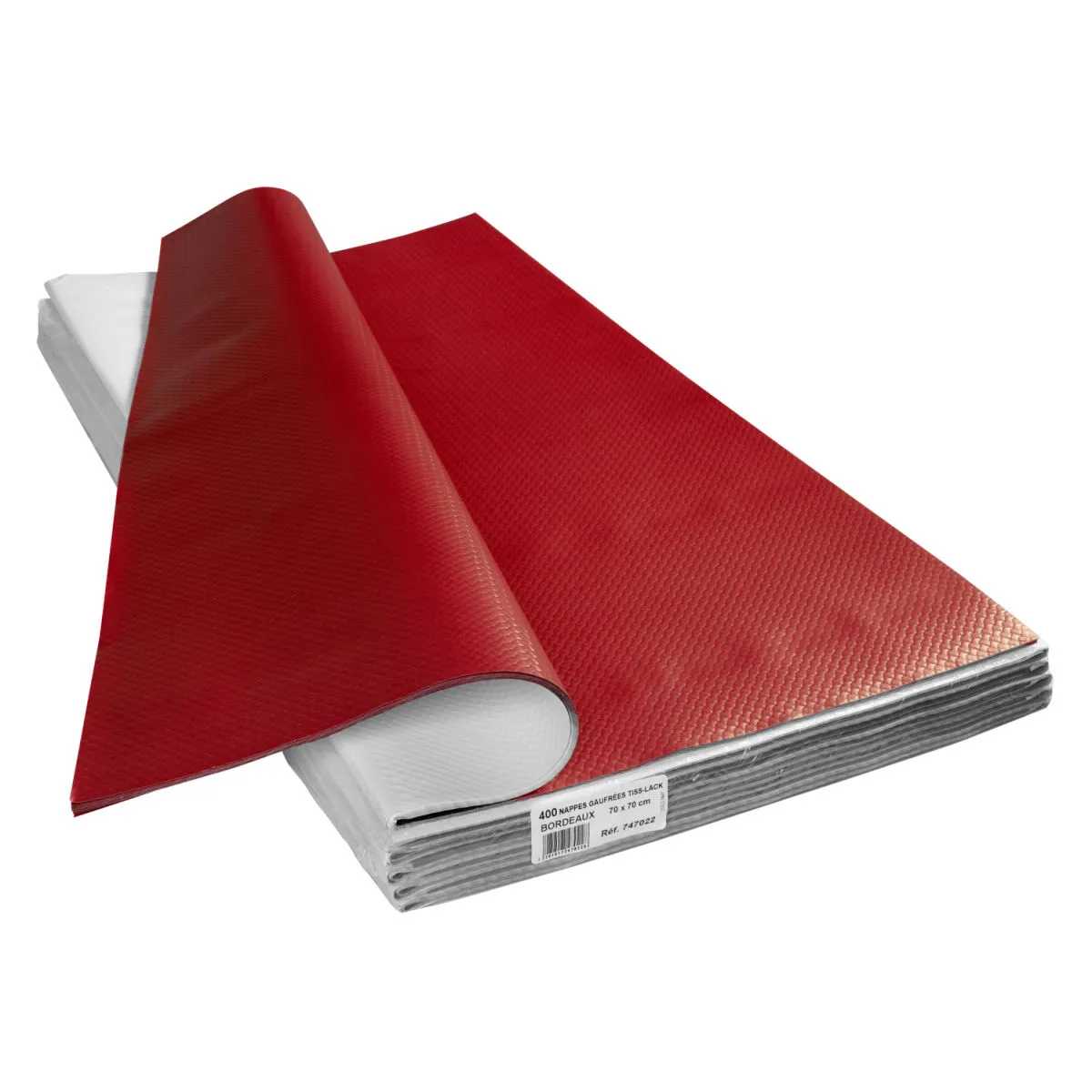 400x PROnappe Tovaglia in carta goffrata Selection; 70x70 cm (LxL); bordeaux; quadrata; 400 pz. / Pacco - immagine 1