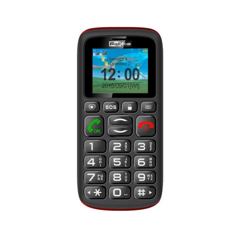 Maxcom MM428 Telefono Dual SIM 2G Schermo da 1,8" MicroSD Torcia Nero/Rosso - immagine 1