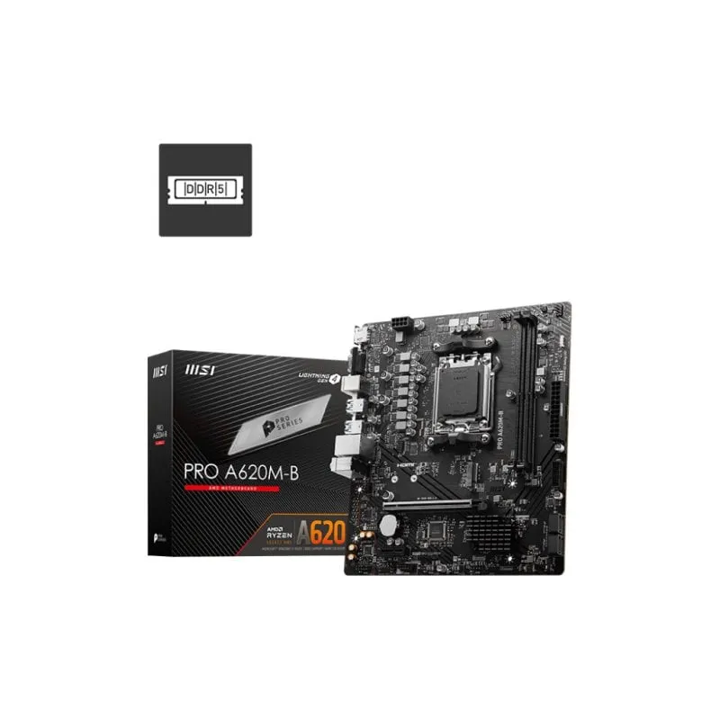 Scheda madre MSI AMD A620 AM5 mATX PRO A620M-B DDR5 NVMe HDMI 2.1 VGA RJ45 - immagine 1