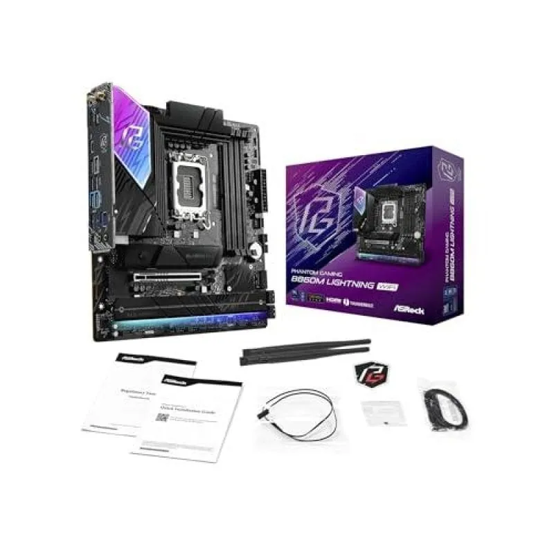 Scheda madre ASRock B860M Micro ATX LGA 1851 Phantom Gaming Lightning WiFi DDR5 M.2 PCIe LAN Gigabit - immagine 1