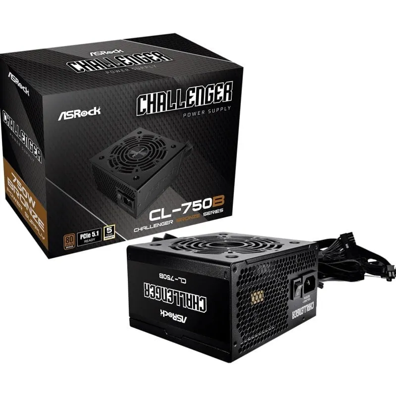 Alimentatore Asrock Challenger CL-750B 750W 80 PLUS Bronze Advanced Protection Nero - immagine 1