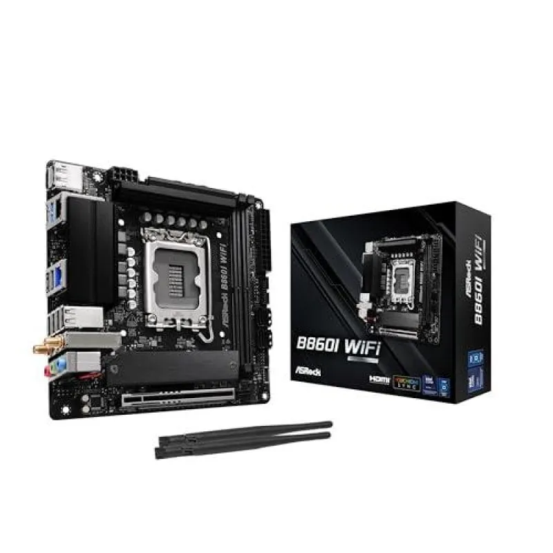 Scheda madre ASRock B860I LGA1851 Mini-ITX B860I WiFi DDR5 M.2 WiFi 6E Ethernet 2,5 Gb - immagine 1