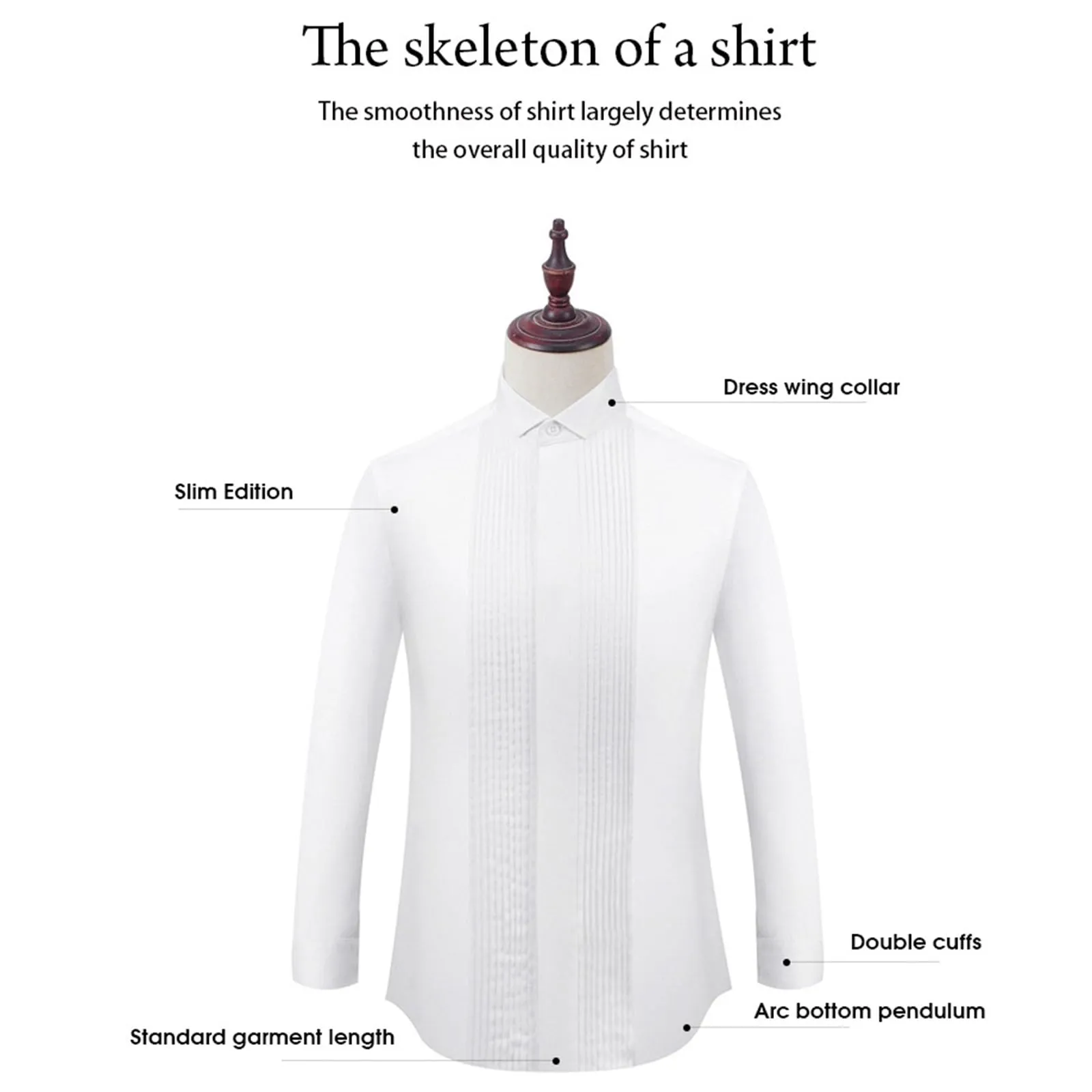Mymyguoe Camicia da Sposo Uomo a Maniche Lunghe Pieghe Formale Camicia da Sposo Business Party Camicia a Maniche Lunghe Taglio Aderente Smoking Camicie Formali per Eventi Camicie Tinta Unita Camicie - immagine 7