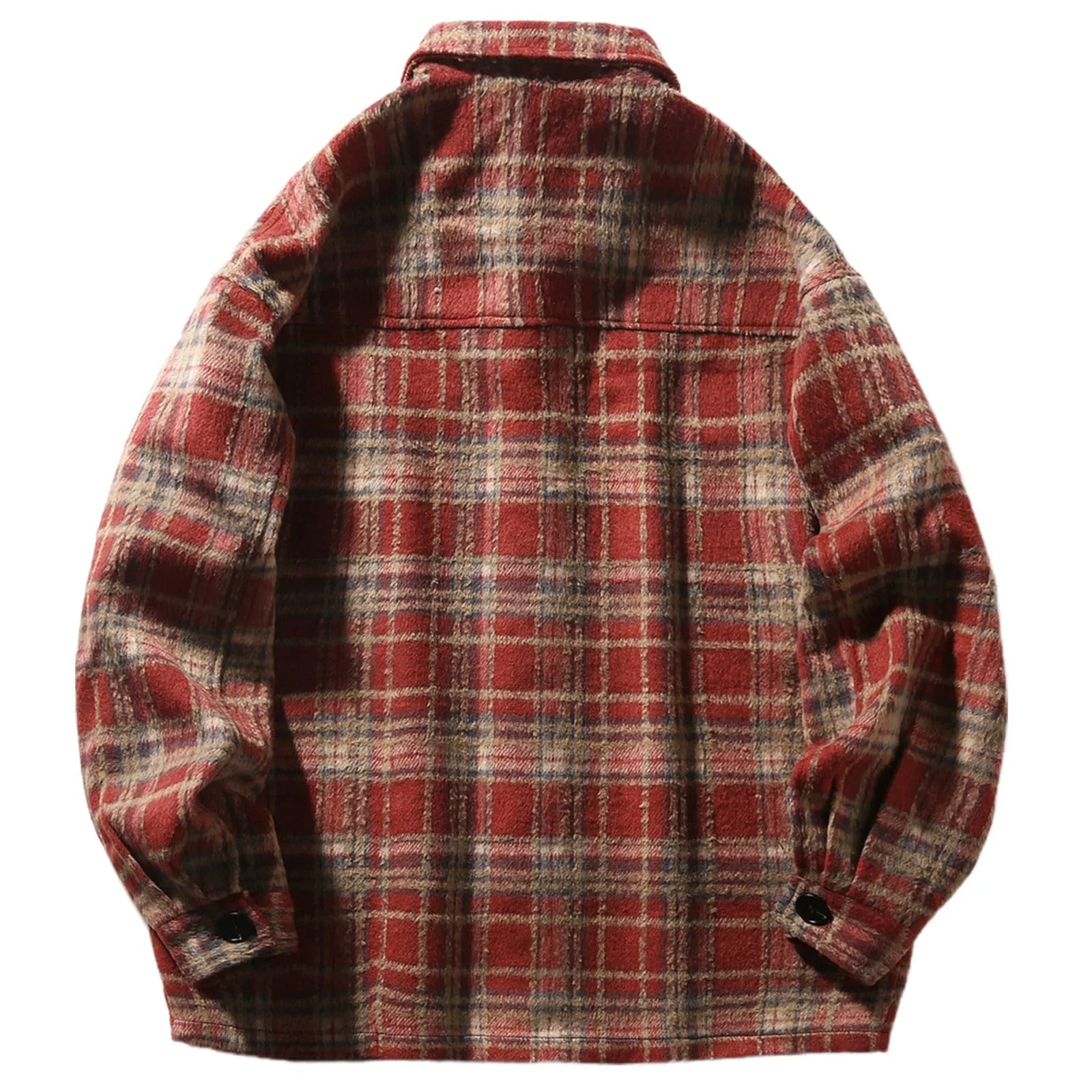 Camicia a quadri uomo camicia da lavoro loose fit camicia di flanella camicia a quadri camicia da boscaiolo invernale blusa Oktoberfest camicia tradizionale classica con risvolto camicia casual a - immagine 4