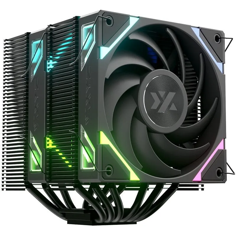 Raffreddamento ad aria Socket XYZ AMD e Intel Dual Tower 120mm Thermax 6 DUO ARGB Doppia ventola - immagine 1