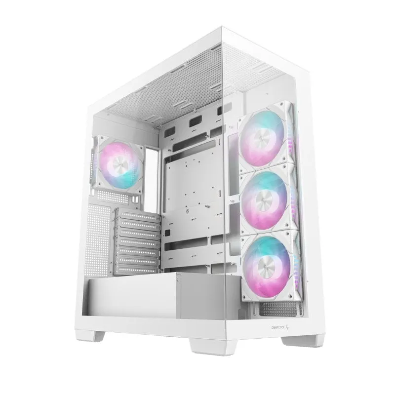 DeepCool CG580 4F ATX RGB White Tower Case con 4 ventole PWM-ARGB e vetro temperato - immagine 1