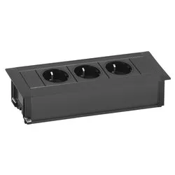Multipresa da mobile da incasso a scomparsa 3P 10/16A FRAMEDOCK Nero 159610019500 - immagine 1