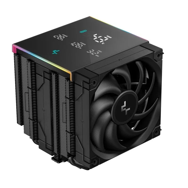 Dissipatore per CPU DeepCool AK620 Digital Pro Nero con 6 heatpipe ARGB e sensore di visualizzazione digitale - immagine 1