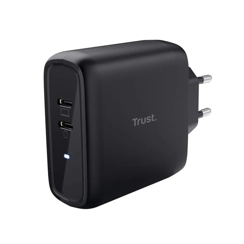 Trust Maxo 65W Caricabatterie USB-C a doppia porta, ricarica rapida universale PPS, nero - immagine 1