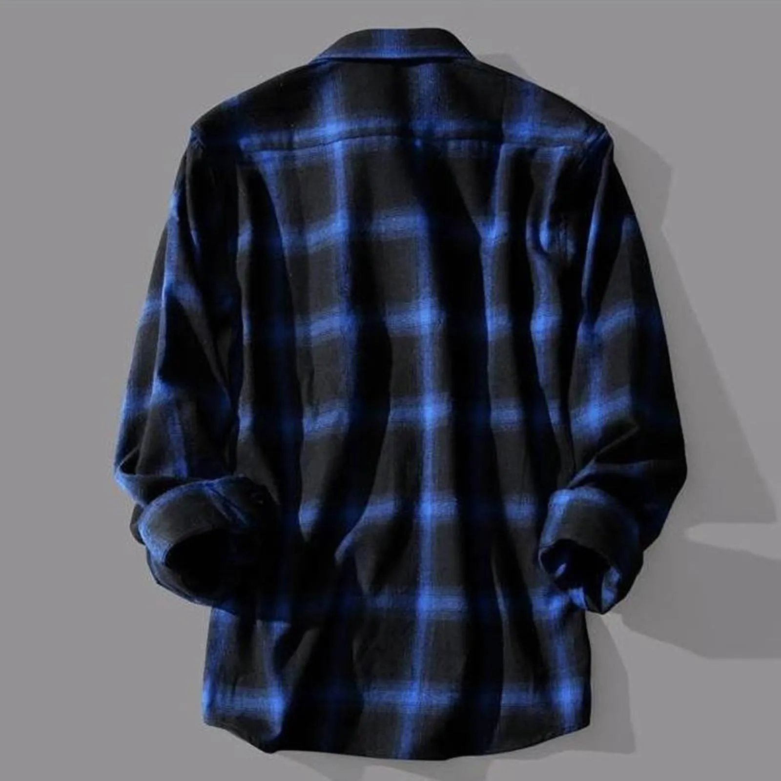 Camicia a quadri da uomo, camicia da lavoro loose fit, camicia di flanella, camicia a quadri, camicia da boscaiolo invernale, blusa Oktoberfest, camicia tradizionale classica con risvolto, camicia - immagine 3