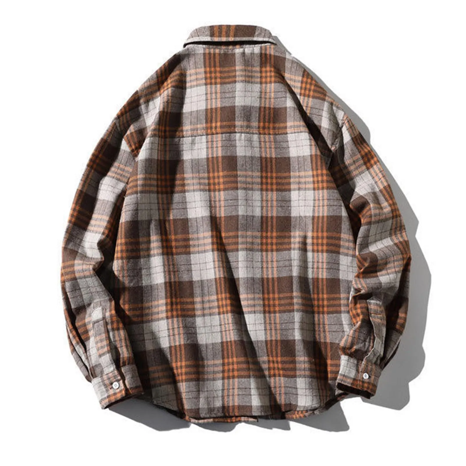 Camicia a quadri da uomo, camicia da lavoro loose fit, camicia di flanella, camicia a quadri, camicia invernale, camicia da boscaiolo, blusa Oktoberfest, camicia tradizionale classica con risvolto - immagine 4