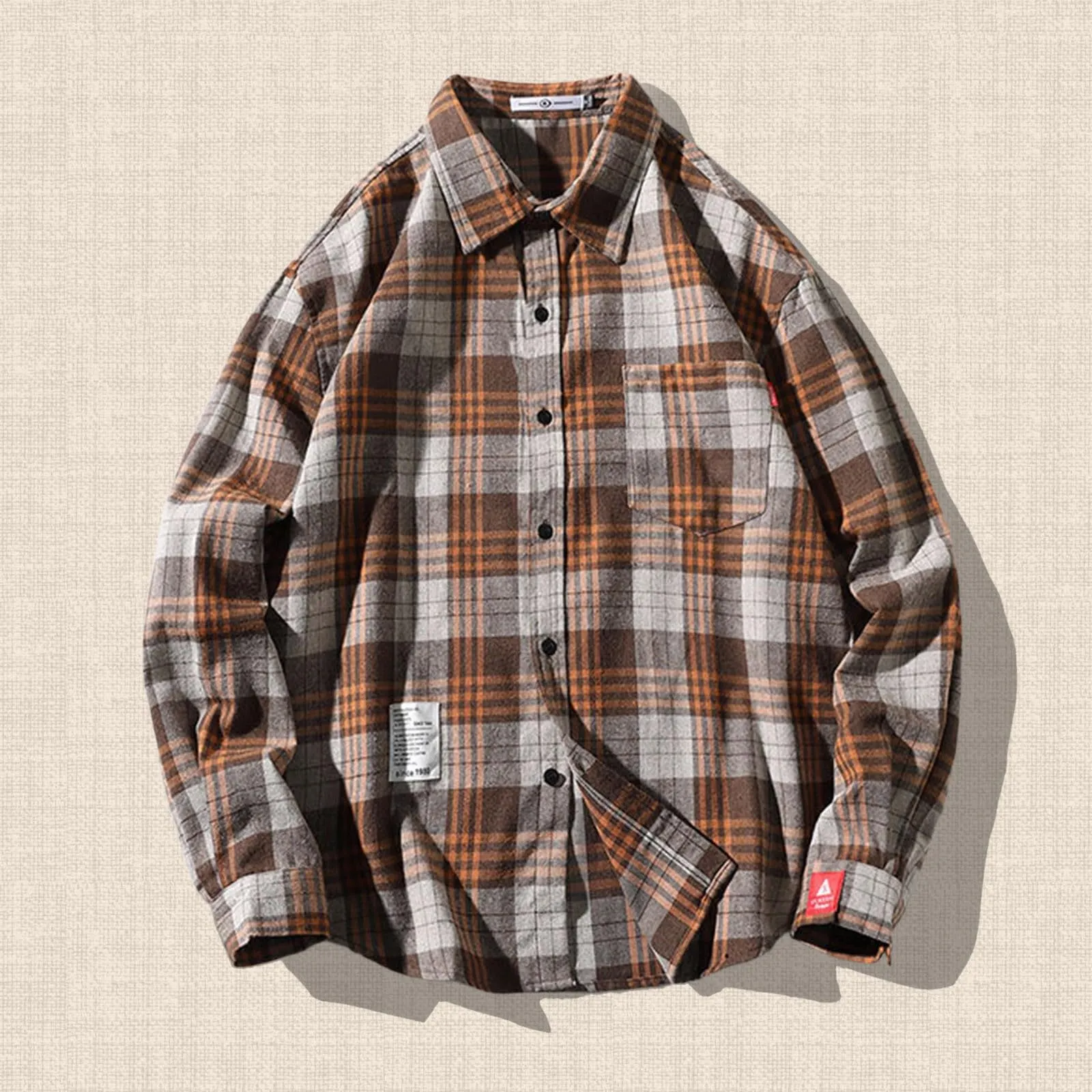 Camicia da lavoro da uomo, Loose Fit, in flanella, a quadri, per l'inverno, per il tempo libero, a maniche lunghe, in lino, S5 Giallo, 4XL - immagine 2
