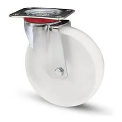 Ruota industriale (100x30mm) piastra girevole 118BIS Cromo e Bianco 05731 - immagine 1