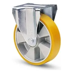 Ruota industriale (80x25mm) piastra fissa VULKOLAN 37A Silver e Giallo 06150 - immagine 1