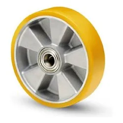 Ruota industriale (125x30mm) libera senza supporto VULKOLAN 18A Silver e Giallo 06039 - immagine 1