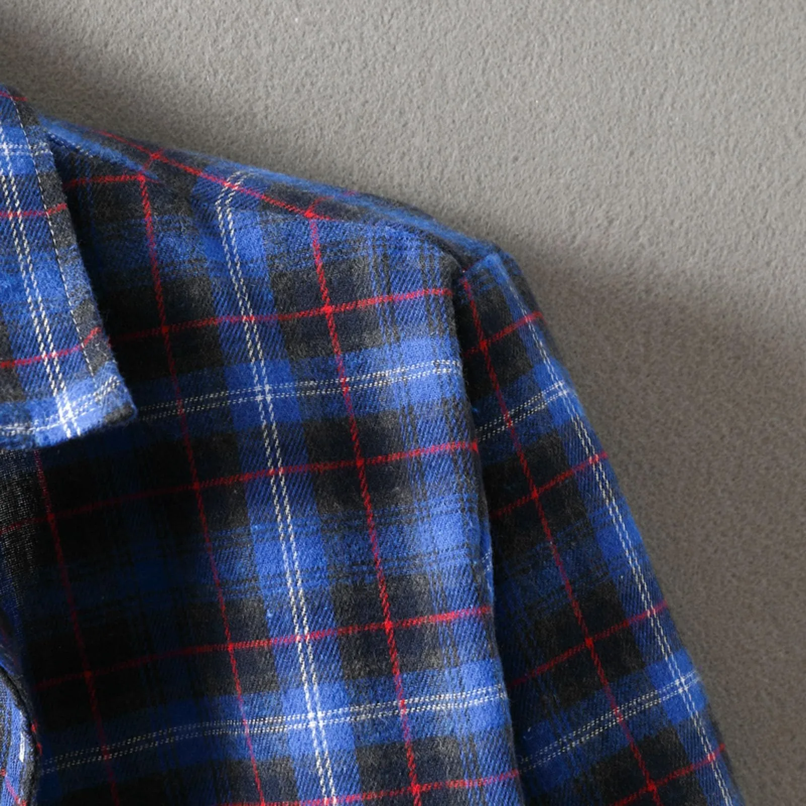 Camicia da lavoro da uomo, Loose Fit, in flanella, a quadri, per l'inverno, per il tempo libero, a maniche lunghe, in lino, S6 blu, S - immagine 2