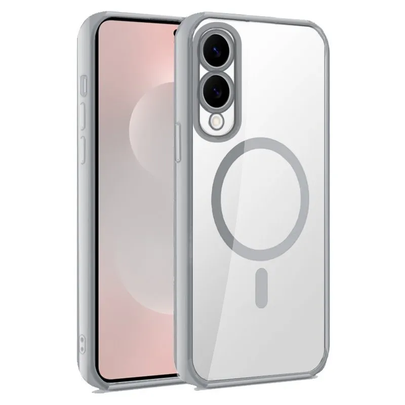 Custodia COOL per Samsung S937 Galaxy S25 Edge con bordo magnetico argento - immagine 1