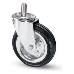 Ruota industriale (125x37,5mm) perno girevole liscio 80B Zincato e Nero 04133 - immagine 1