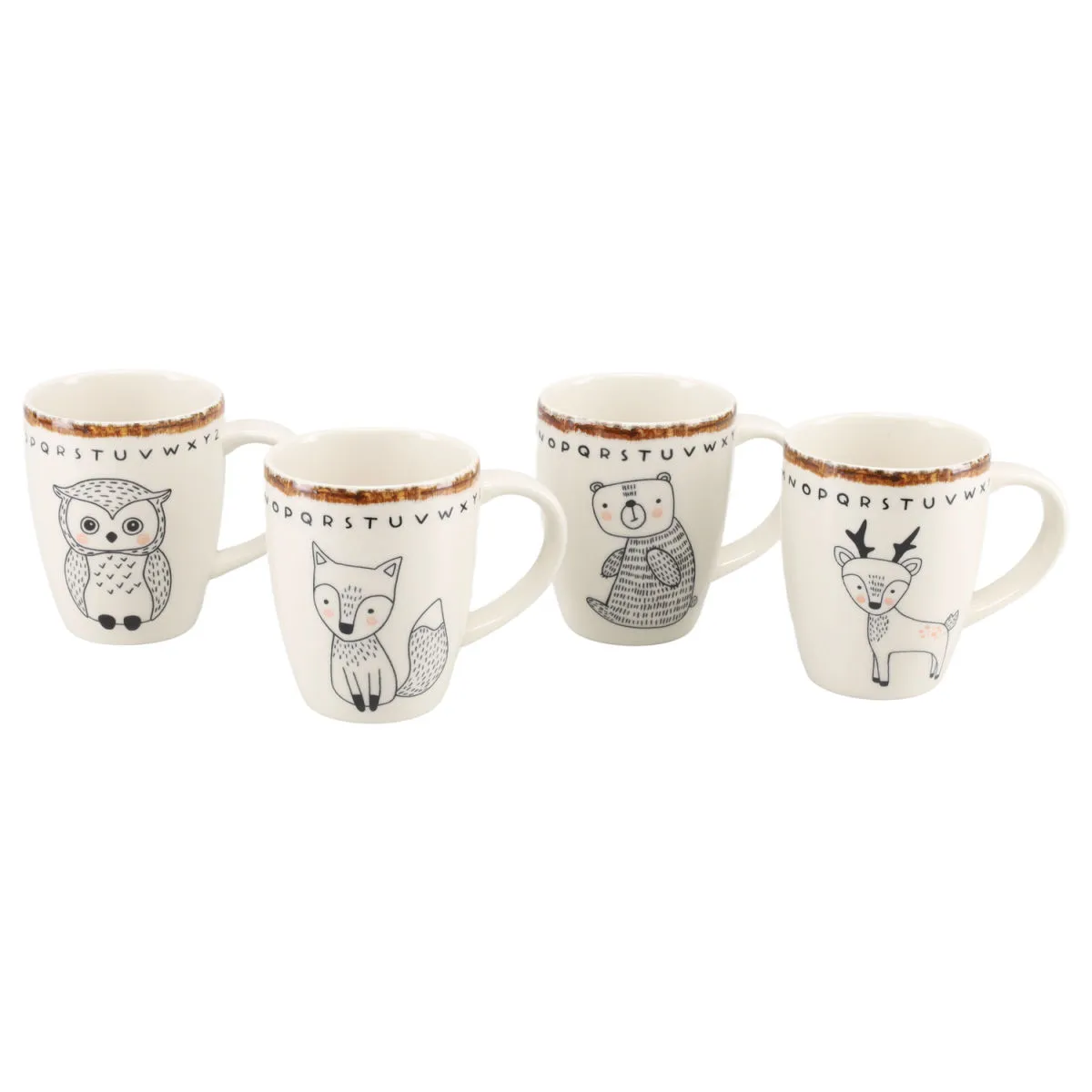 4x CreaTable Amici del bosco - Tazze, set da 4 pezzi; 250 ml, 7.5x7.5x7.5x9.5 cm (LxLxØxH); multicolore; 4 pz. / Pacco - immagine 1