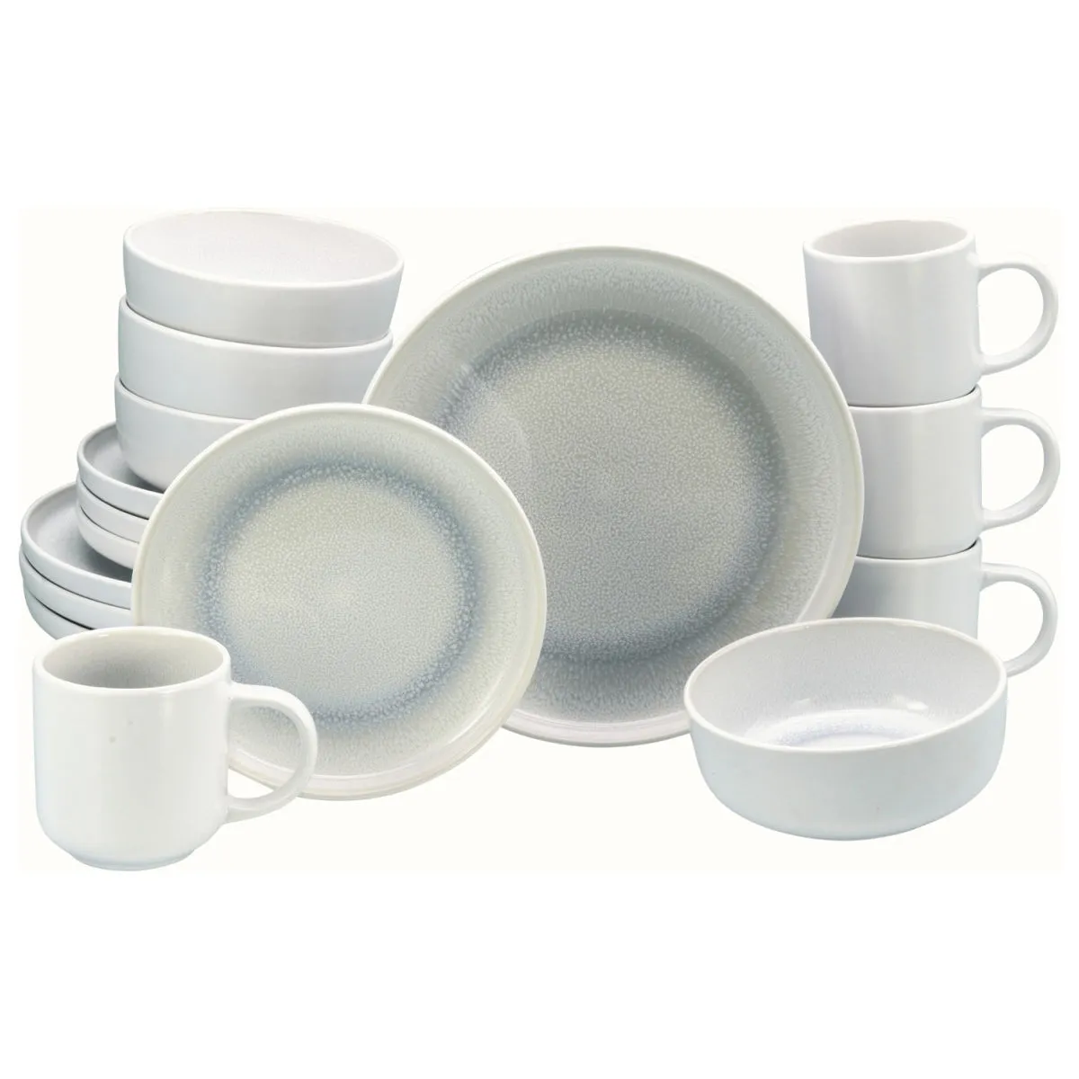 CreaTable Nordic Fjord - Servizio combinato da 16 pezzi; bianco freddo - immagine 1