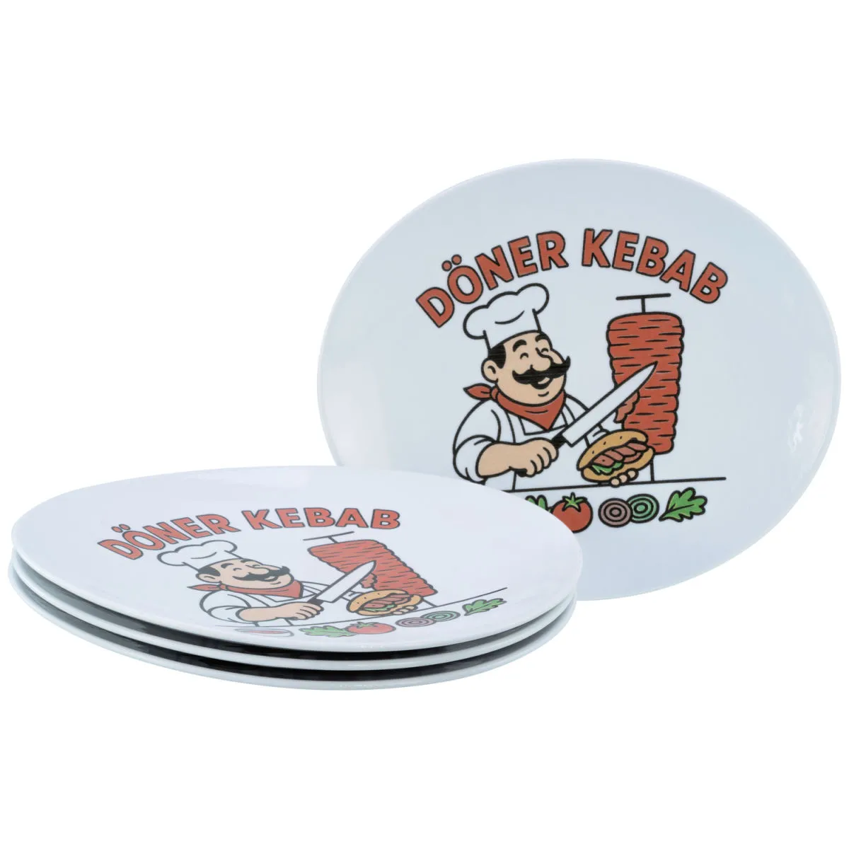 4x CreaTable Gourmet Weiss - Piatti da kebab, set da 4 pezzi; 30.5x26x2.5 cm (LxLxH); multicolore; 4 pz. / Pacco - immagine 1