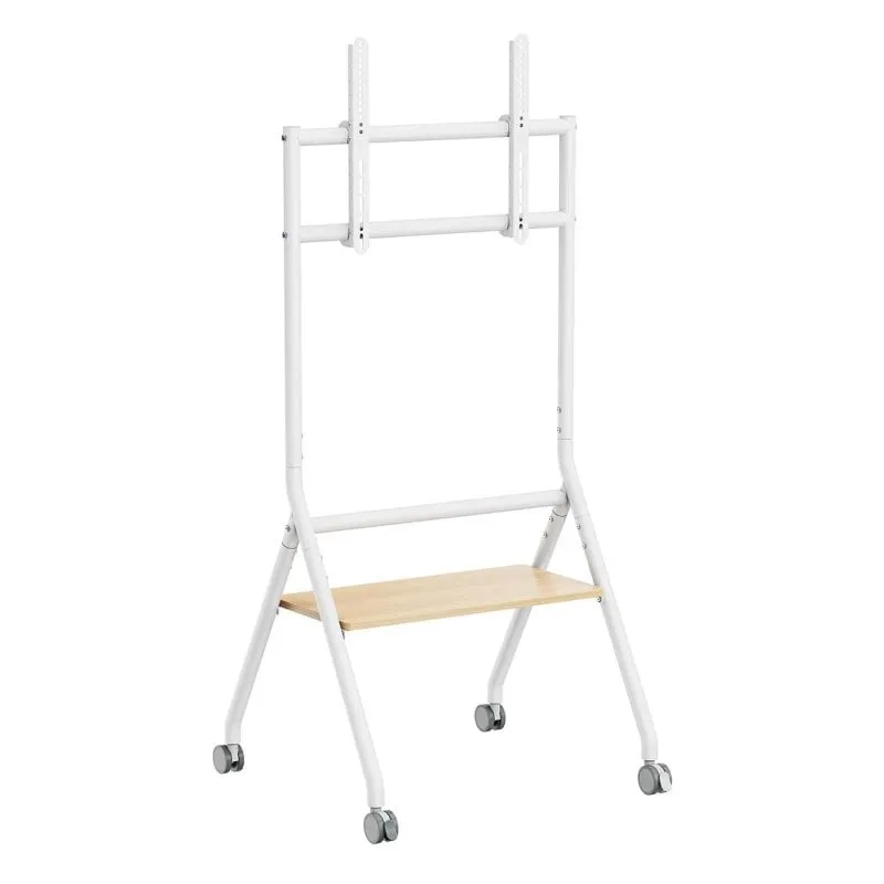 Supporto da pavimento Aisens STS86TWM-048 per TV da 37 a 86 pollici, acciaio, legno, regolazione dell'altezza, ruote - immagine 1