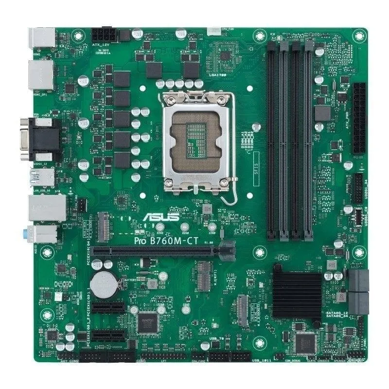 Scheda Madre ASUS PRO B760M-CT-CSM Intel B760 LGA1700 DDR5 micro ATX senza WiFi - immagine 1
