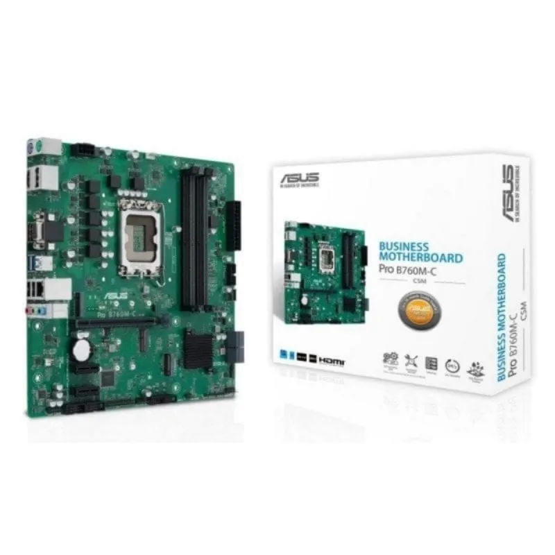 Placa Base ASUS PRO B760M-C-CSM B760 LGA 1700 DDR5 micro ATX PCIe 4.0 RAID Gigabit LAN - immagine 1