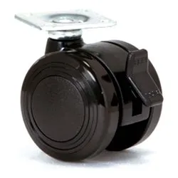 Ruota mobile (50mm) piastra girevole e freno 172BIS Nero 16162 - immagine 1