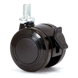 Ruota mobile (40mm) perno girevole filettato e freno 172BISB Nero 16163 - immagine 1