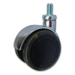 Ruota mobile (50mm) perno girevole filettato 171B Cromo e Nero 16154 - immagine 1