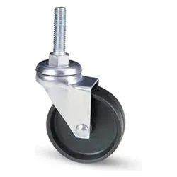 Ruota mobile (50mm) perno girevole filettato 220TB Zincato e Nero 17327 - immagine 1