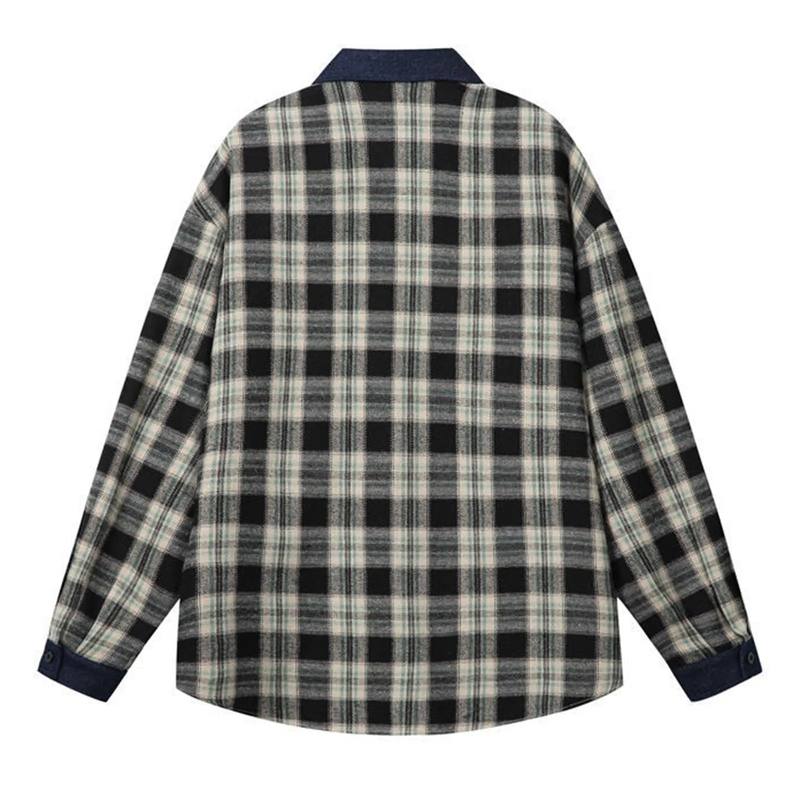 Camicia a quadri uomo camicia da lavoro loose fit camicia di flanella camicia a quadri camicia da boscaiolo invernale blusa Oktoberfest camicia tradizionale classica con risvolto camicia casual a - immagine 3