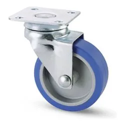 Ruota mobile (60mm) piastra girevole 221 Cromo e Blu 15237 - immagine 1