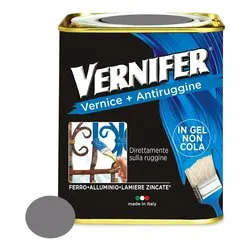 Smalto antiruggine gel (750ml) VERNIFER Grigio forgia metallizzato 4896 - immagine 1