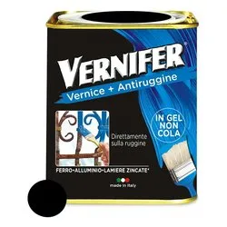 Smalto antiruggine gel (750ml) VERNIFER Nero satinato 4886 - immagine 1