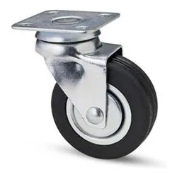 Ruota mobile (40mm) piastra girevole 160 Zincato e Nero 13658 - immagine 1