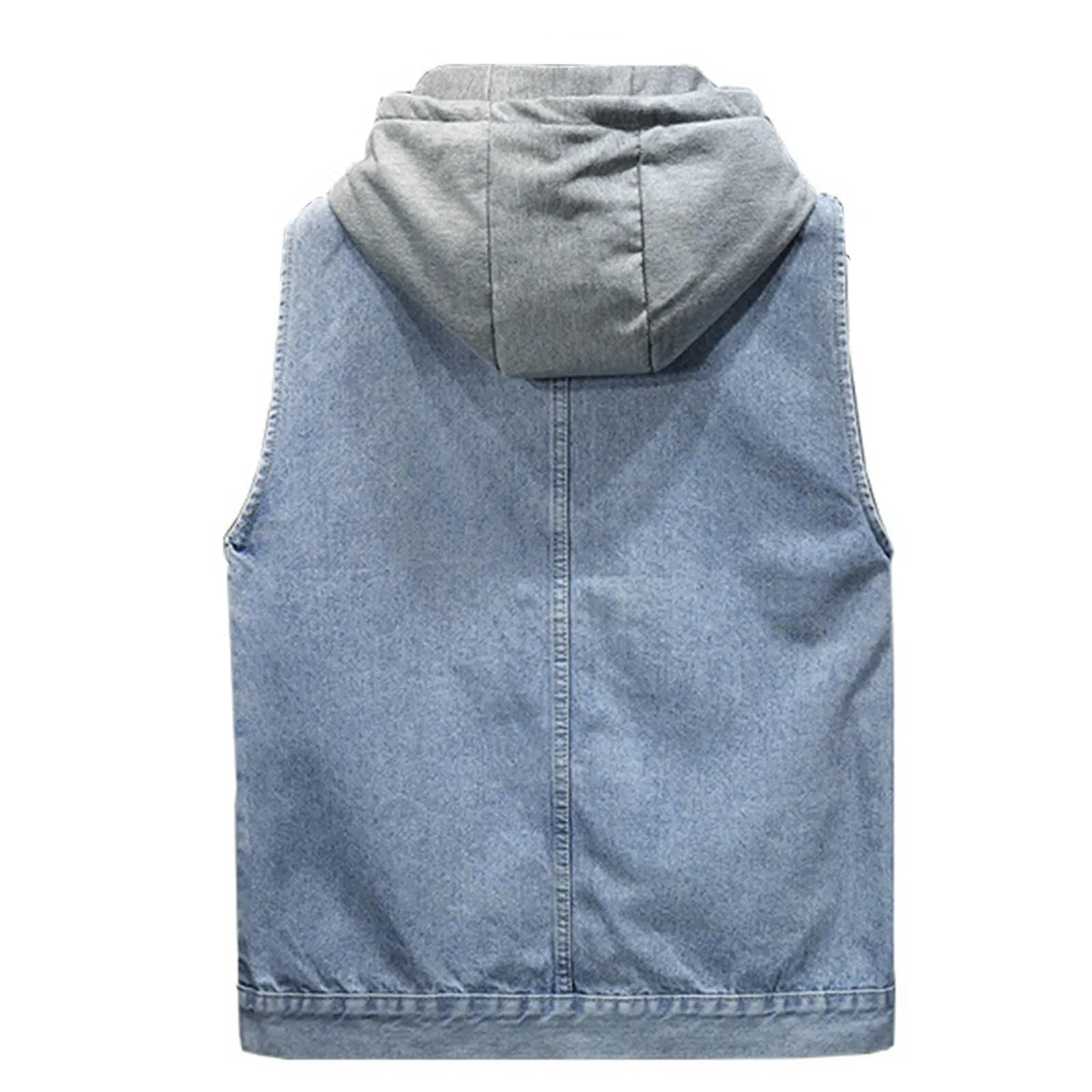 Gilet in jeans da uomo, mimetico, per il tempo libero, per fotografo, senza maniche, per attività all'aria aperta, campeggio, multi-tasca, senza maniche, gilet in jeans, 01 blu., XXL - immagine 4