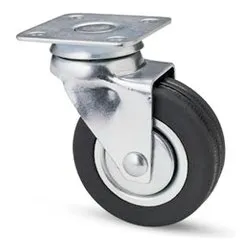Ruota mobile (50mm) piastra girevole 160 Zincato e Nero 13659 - immagine 1