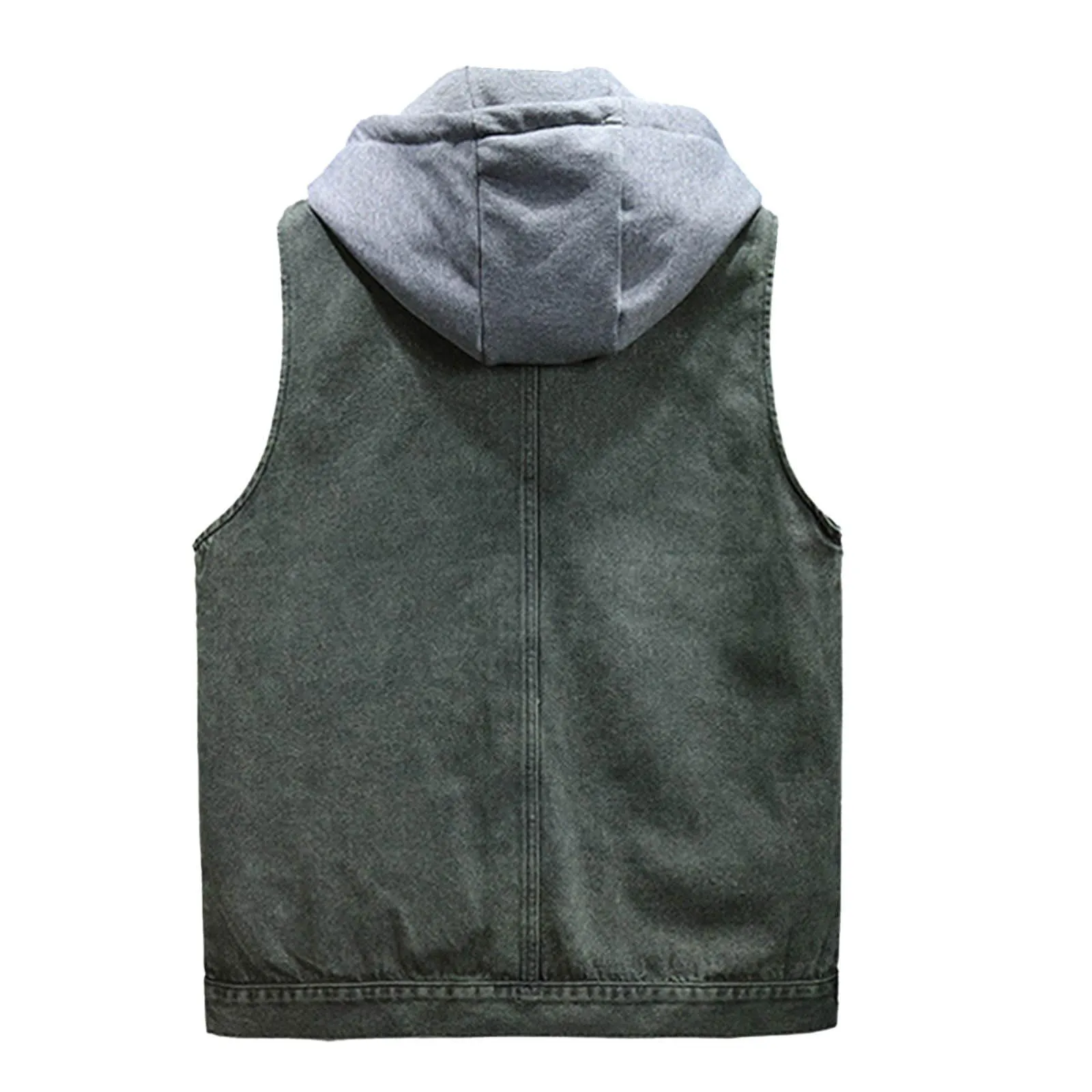 Gilet in jeans da uomo, mimetico, per il tempo libero, per fotografo, senza maniche, per attività all'aria aperta, campeggio, multi-tasca, senza maniche, gilet in jeans, 01 verde., 3XL - immagine 5